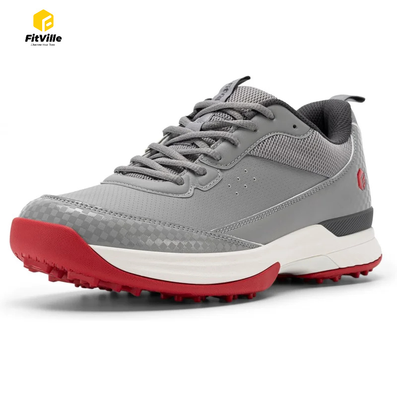 Badminton Shoes - FitVille Wide Golf Shoes Men Professional